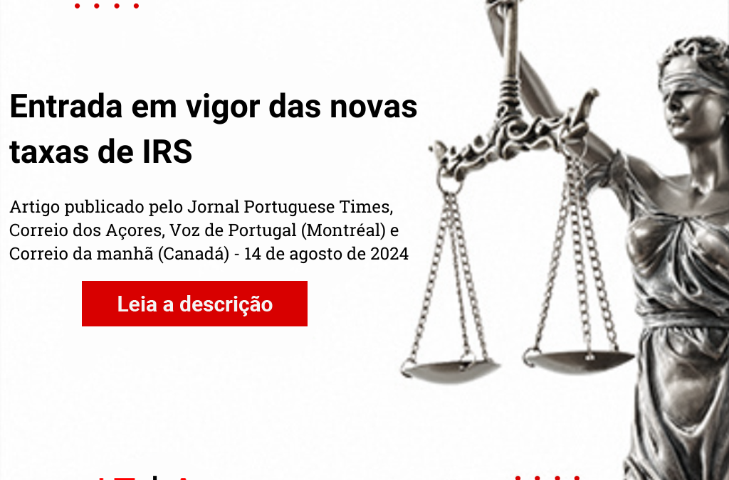 Entrada em Vigor das Novas Taxas de IRS ⚖️